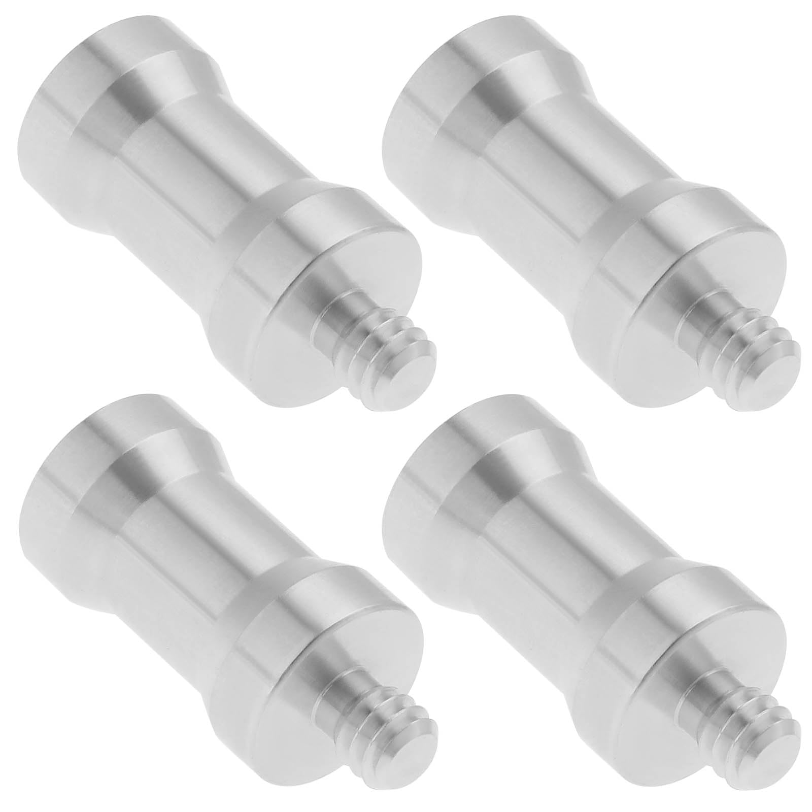 YINETTECH 4pcs 1/4" Male to 3/8" Female Screw Adapter Aluminum Alloy Conversion Adapter for Camera Mount Tripod Threaded Converter Bracket Silver