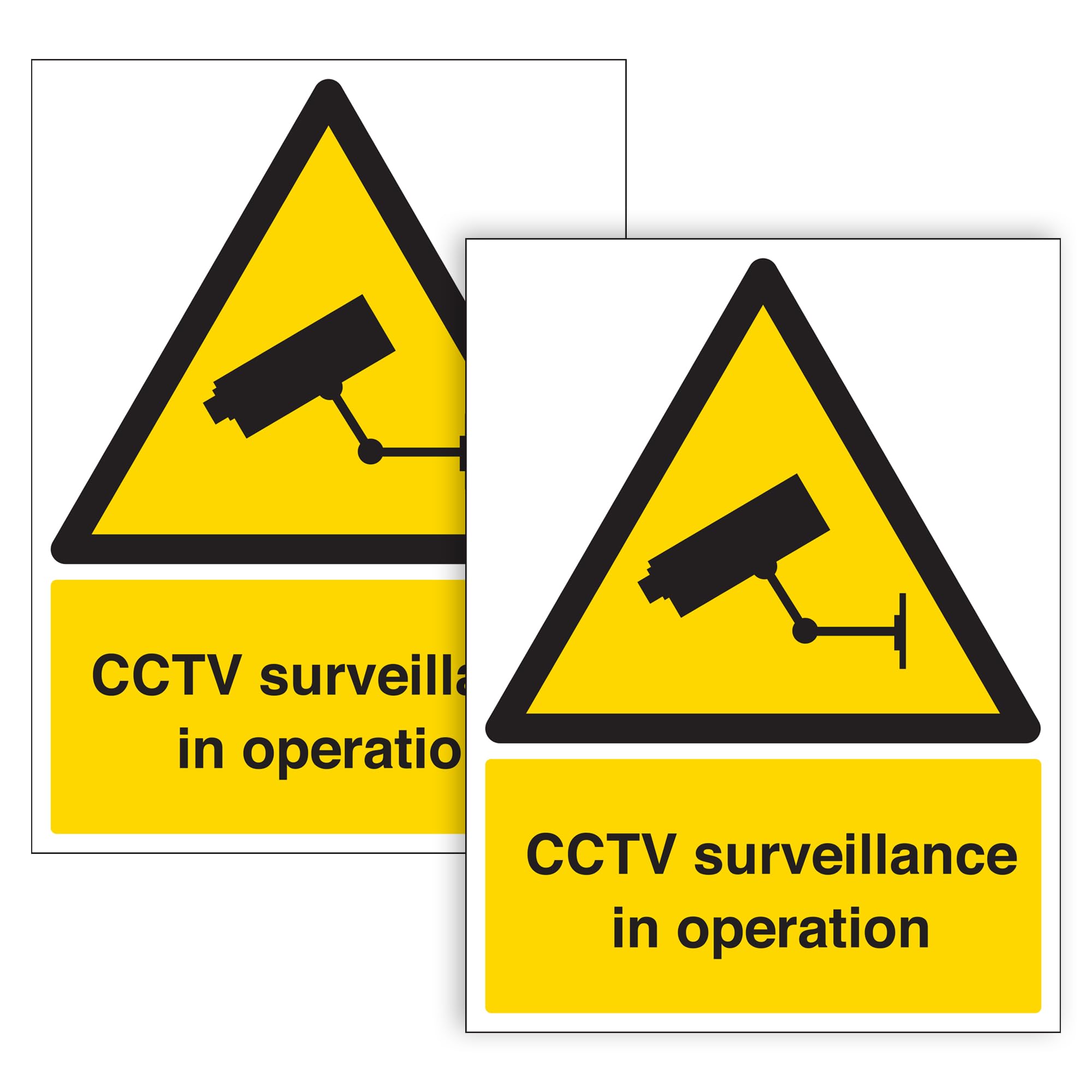 V Safety CCTV SURVEILLANCE IN OPERATION Warning Safety Sign - Security Warning for GDPR Indoor and Outdoor - 1mm Rigid Plastic 300mm x 400mm - Pack of 2