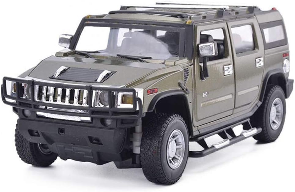 KKD Scale Model Simulation Vehicle Educational Toys, Remote Control Car Toys，Model Car 1:24 Hummer H2 Sports Car Alloy Car Model Pull Back Car Sedan Boy Car Model Collection Ornaments Birthday Gift Co
