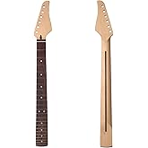Amuic Strat Guitar Neck 22 Frets, 25.5'' Maple Wood Modern C Shape ST Guitar Necks with Radius 9.5'' Rosewood Fretboard Medium Jumbo Fret for Stratocaster Guitar Parts Replacement