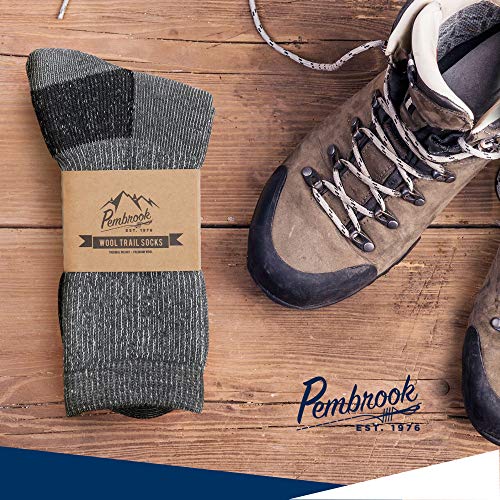 image for Pembrook Wool Trail Socks - S/M (4-Pack Gray) - Soft, Warm, Thermal Me