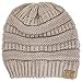 Thick Slouchy Knit Oversized Beanie Cap Hat,One Size,Beige
