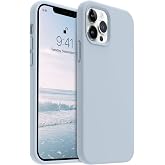 AOTESIER Shockproof for iPhone 12 Pro Max Case, Liquid Silicone Phone Case with [Soft Anti-Scratch Microfiber Lining] Drop Protection 6.7 inch, Baby Blue