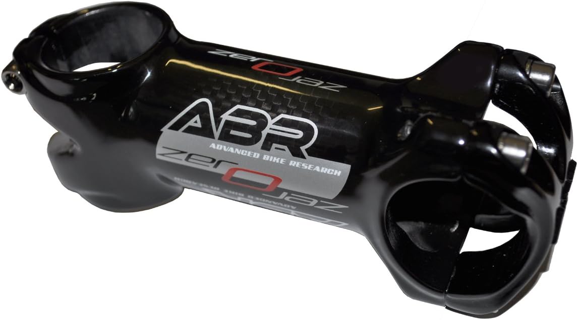 ABR Zero Carbon C Bicycle Lightweight Handlebar Stem Carbon Wrap 3D Forged 6061 T6 Size: 1" 1/8" - Bar Bore: 31.8mm - Length: 90mm Black