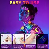 AOOWU Glow in The Dark Face Paint Pens 10 Colors UV Neon Kit view 6