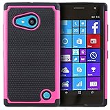 Microsoft Nokia Lumia 730 / 735 Case - Armatus Gear (TM) Slim Defender Hex Grid Hybrid Armor Case Impact Resistant Protector Cover For Nokia Lumia 730 / Lumia 735 - Pink/Black