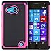 Microsoft Nokia Lumia 730 / 735 Case - Armatus Gear (TM) Slim Defender Hex Grid Hybrid Armor Case Impact Resistant Protector Cover For Nokia Lumia 730 / Lumia 735 - Pink/Black