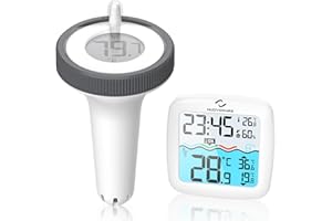 Nuovoware Digital Floating Pool Thermometer, Wireless Thermometer with Easy Read Screen Display, Remote Water IPX8 Waterproof for Swimming Pools, Fish Tank, Hot Tub