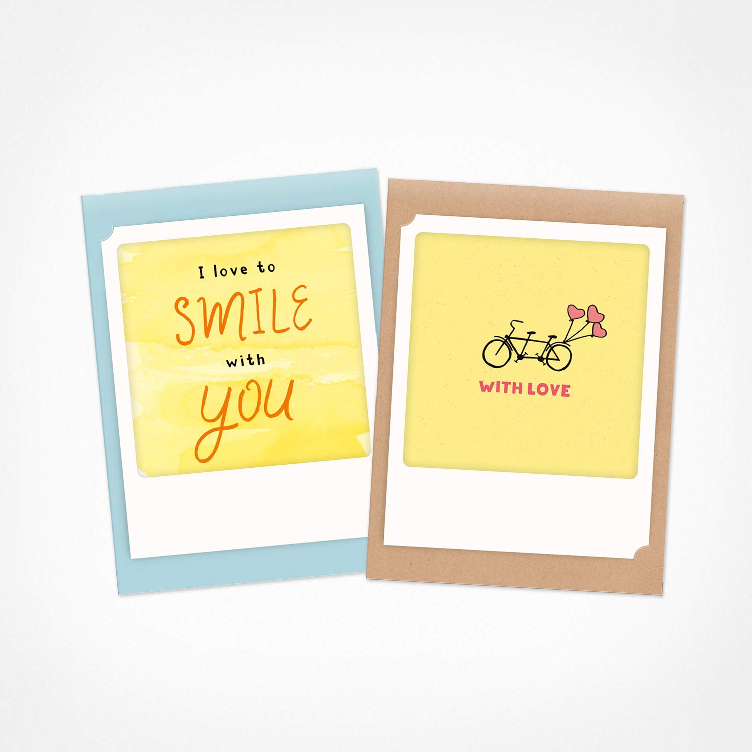 PICKMOTION With love - Set of 2 Small Folded Cards - Greeting Cards
