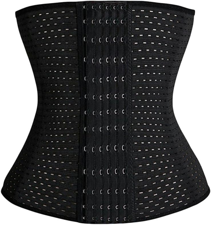Valentina Womens Workout Waist Trainer Corset Tummy Slimming Body Shapewear Trimmer Cincher Tummy Shaper Girdle 6 Hooks