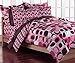 Loft Style Opus Pink Geometric Girls Comforter Bedding Set, Brown, Twin