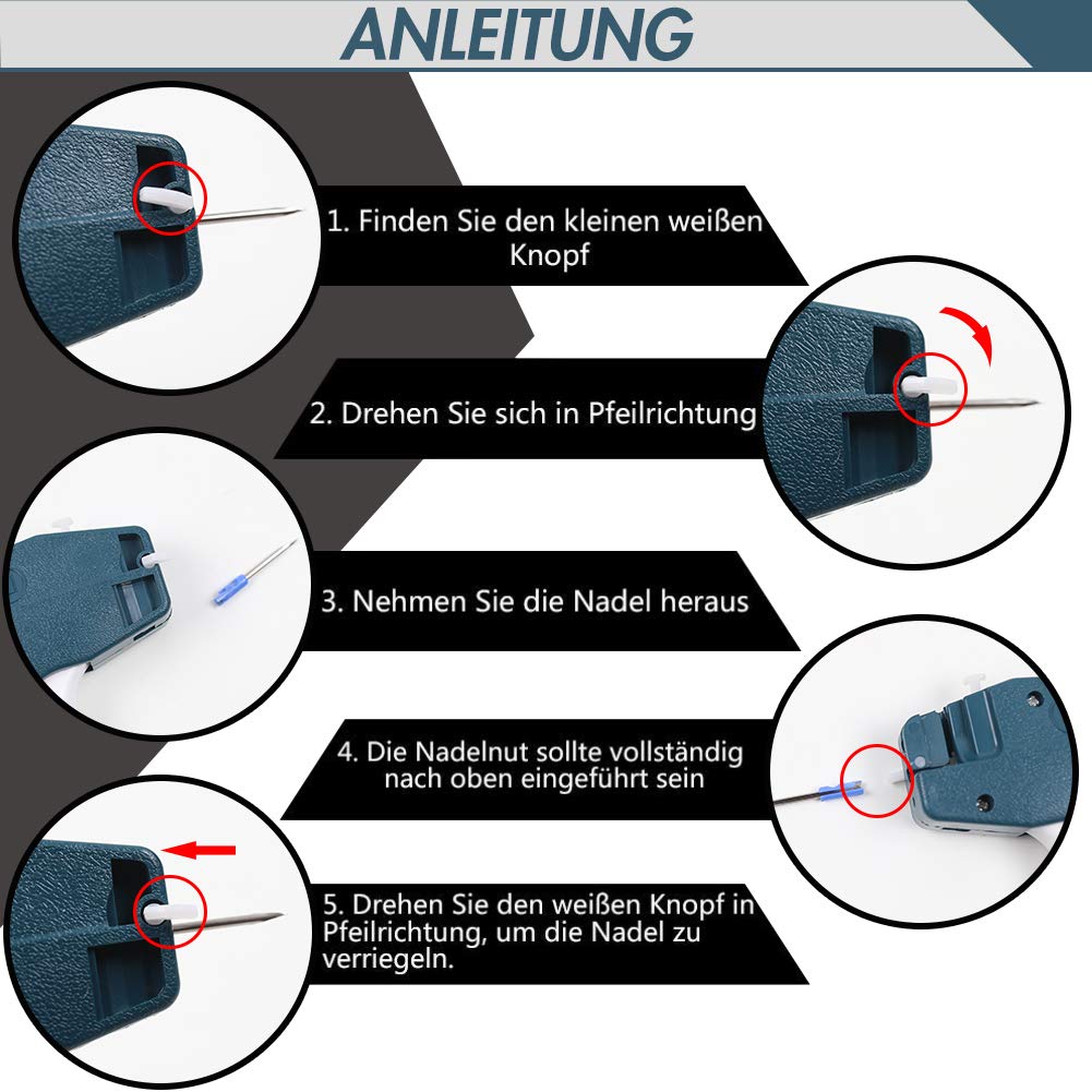 Koogel Etikettierpistole, Heftpistole Etiketten pistole mit 5 Ersatznadeln und 3000 Heftfäden für Kleidung Preisschilder Etiketten Preis Marke Tags Schild