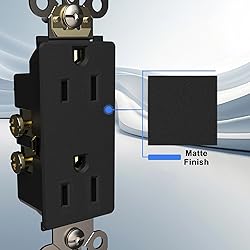ThunderWay Matte Black Decorator Receptacle, 15 Amp