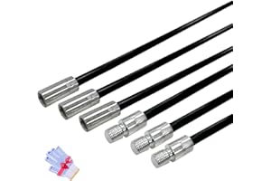 BXMGR Fiberglass Chimney Rod Kit (18-Foot)，Fiberglass Chimney Brush Extension Rod，Chimney Brush Extension Rod Kit，Fiberglass Chimney Rod Kit for 1/4" NPT Chimney Brush，For Cleaning Chimneys and Fireplaces.
