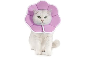 Avont Soft Cat Recovery Cone Collar, Adjustable Lightweight Kitten E-Collar for Small Dogs, Comfortable Neck Donut Stop Licking Scratching After Surgery -Purple(S)