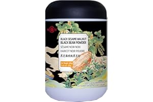 FU PAI E JIAO Black Sesame Walnut Black Bean Powder - Meal Replacement with Cholesterol Regulation and Anti-oxidation, Non-GM