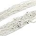 Wholesale 12PCS Silver Plated Brass Curb Chain Satellite Beaded Chains Bulk for Jewelry Making (20 Inch(1.5mm))