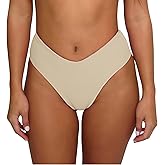 geluboao Women's Bikini Bottom Sexy V Cut High Cut Swimsuit High Waisted Bathing Suit Bottoms