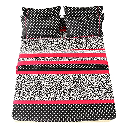 American Home Collection 6 Piece Bed Sheet Set Double Brushed Microfiber Print Sheet Set 14