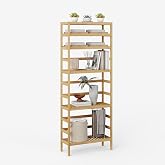 Elepude Bamboo Rack, Adjustable Bamboo Shelf, Bathroom Living Room, 6-Tier | Stand Utility, Storage Shelving