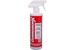 CorrosionX Rust Inhibitor, Industrial-Strength Dielectric Corrosion Prevention, Lubricant & Penetrant for Marine, Automotive, Electronics, RV, Protects Bolts, Cables, Engines, Parts, 4oz Trigger Spray