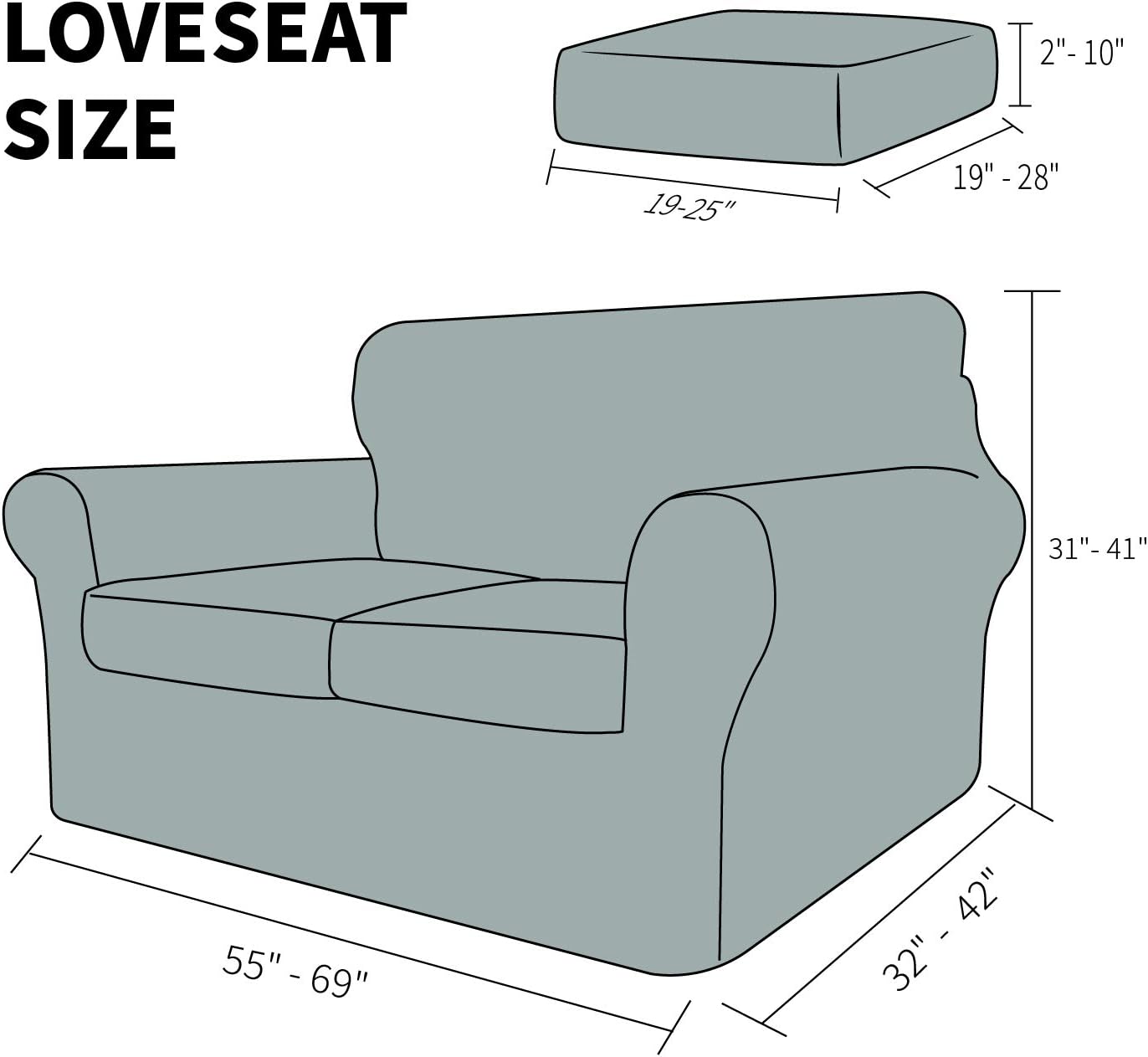 YEMYHOM Latest Checkered 3 Pieces Couch Covers for 2 Cushion Couch High Stretch Thickened Love Seat Sofa Cover for Dogs Pets Anti Slip Elastic Loveseat Slipcover Protector (Loveseat, Light Gray): Kitchen & Dining