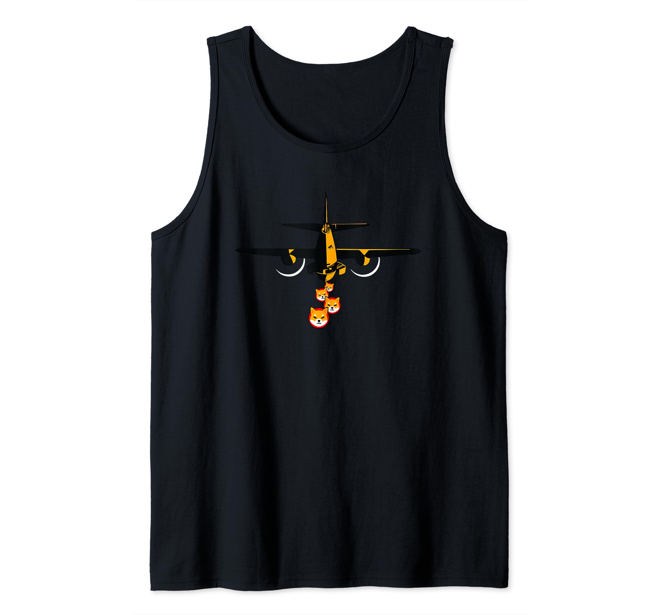 Shiba Inu Coin Airplane Bomber Cryptocurrency HODL Lover Tank Top
