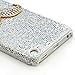 iPod Touch 5 Case - Mavis's Diary 3D Handmade Fashion Shiny Bling Crystal Lovely Mustache Rhinestone Diamond Hard Silvery Cover for iPod Touch 5th Generation & Dust Plug & Feather Stylus Pen