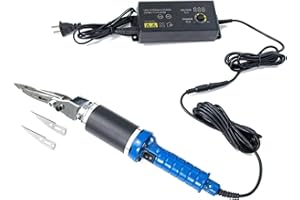 RQG Electric Tufting Scissors, 110V Tufting Carpet Trimmer, Rug Shaver Clippers for Carving Modeling Detailing Cutting, Tufting Art Supplies, Adjustable Speed, 2 Pairs Blades