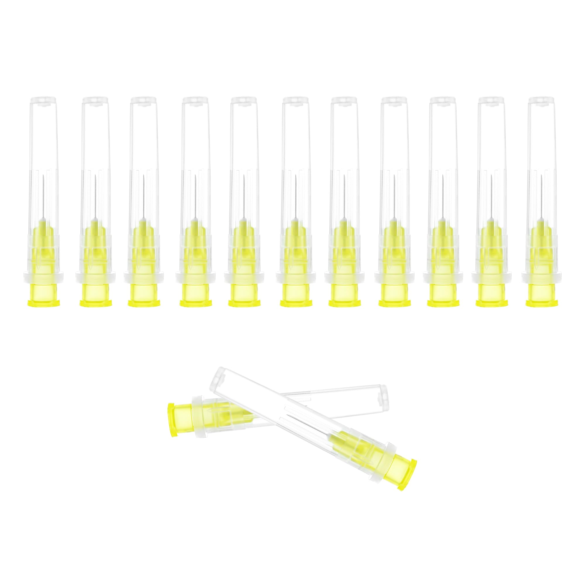 Photo 1 of 100 Pack 30 Gauge 8mm Disposable Needle with Cap, Lab Dispensing Accessories for Measuring, Individually Sealed