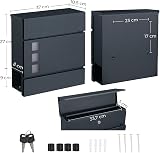 SONGMICS Modern Mailbox Lockable Wall-Mounted Anthracite Grey GMB052G01 view 5