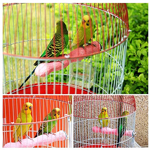 Borange Bird Perch Parrot Stand Parakeet Natural Wood Rough Sand Perches Grinding Nail for Small and Medium Cockatoo Cockatiels Conure Bugie Cage Accessories (2pcs 20m/8inch(Lotus Root)) - Thumbnail 2
