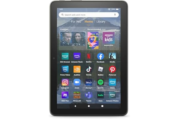 Amazon Fire HD 8 Plus tablet, 8” HD Display, 32 GB, 30% faster processor, 3GB RAM, wireless charging, (2022 release), Gray