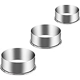 KSPOWWIN Stainless Steel Round Cookie Cutter Set 3 Pieces Big Size Circle Pastry Dough Cutter Set Round Cake Baking Metal Rin