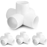 5 Way PVC Fittings 1-1/4 Inch - Fits 1-1/4" SCH40 PVC Pipe - White, 4pcs | Zernmiarder PVC 5 Way Cross Fitting - Schedule 40 PVC 5 Way Connectors - Furniture Grade PVC Elbow Corner - Side Outlet Cross