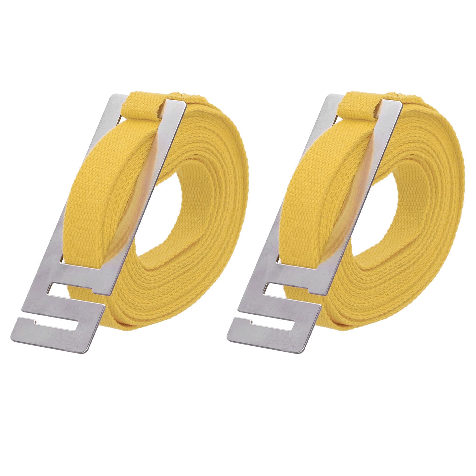Shanrya 2Pcs 5m x 2cm Yellow Polyester Beehive Bundling Strap with Stainless Steel Buckle for Beehive, Boat, Trailer, ATV