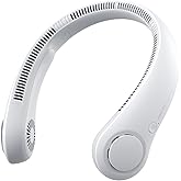 JISULIFE Portable Neck Fan, Hands-Free Bladeless, 5 Speeds, 4000 mAh | Battery Operated Wearable Personal Fan, Twistable, Rec