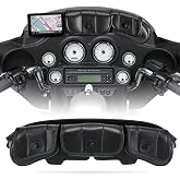 KATUR Motorcycle Windshield Bag Pouch PU Leather with Magnetic Closures Compatible with Harley Touring Street Glide Electra Glide Windshield Bags 1996-2013