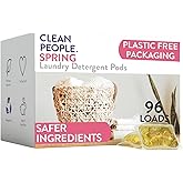The Clean People Laundry Detergent Pods - Hypoallergenic Laundry Pods - Ultra Concentrated, Recyclable Packaging, Stain Fighting - Spring Scent, 96 Pack