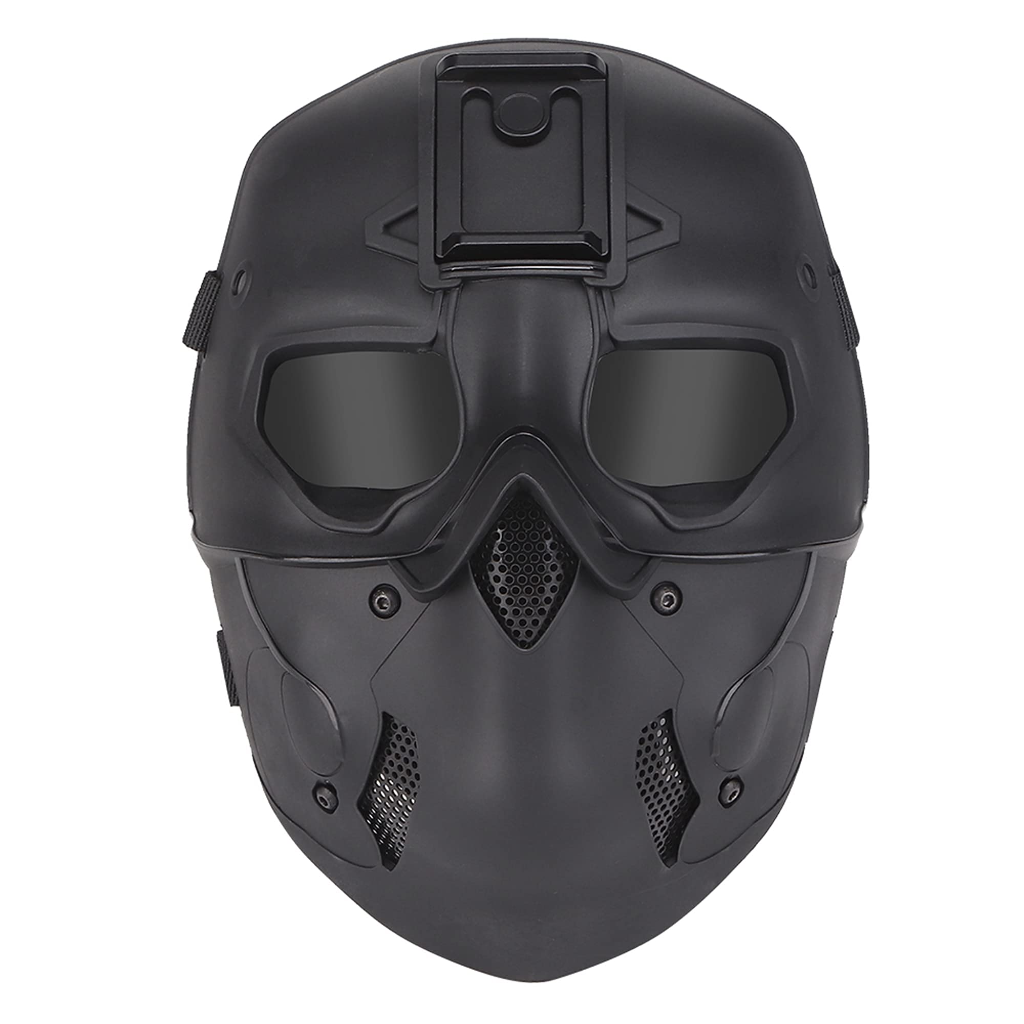 Tactical Mask Paintball Smoked Lens Skull Full Face Mask for Halloween Hunting CS Wargame