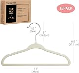 ManGotree Baby Velvet Hangers 15 Pack Non-Slip Ultra Slim Beige Kids view 2