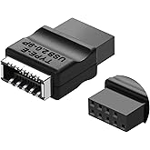 SinLoon USB 2.0 9Pin to Type-E Motherboard Header Extension Adapter USB 2.0 9-Pin Female to Type E Female Front Connector Con