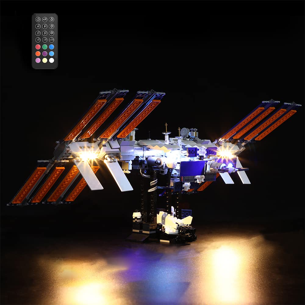 GEAMENT LED Light Kit (Remote Control) Compatible with LEGO International Space Station - Lighting Set for Ideas 21321 (Building Set Not Included)