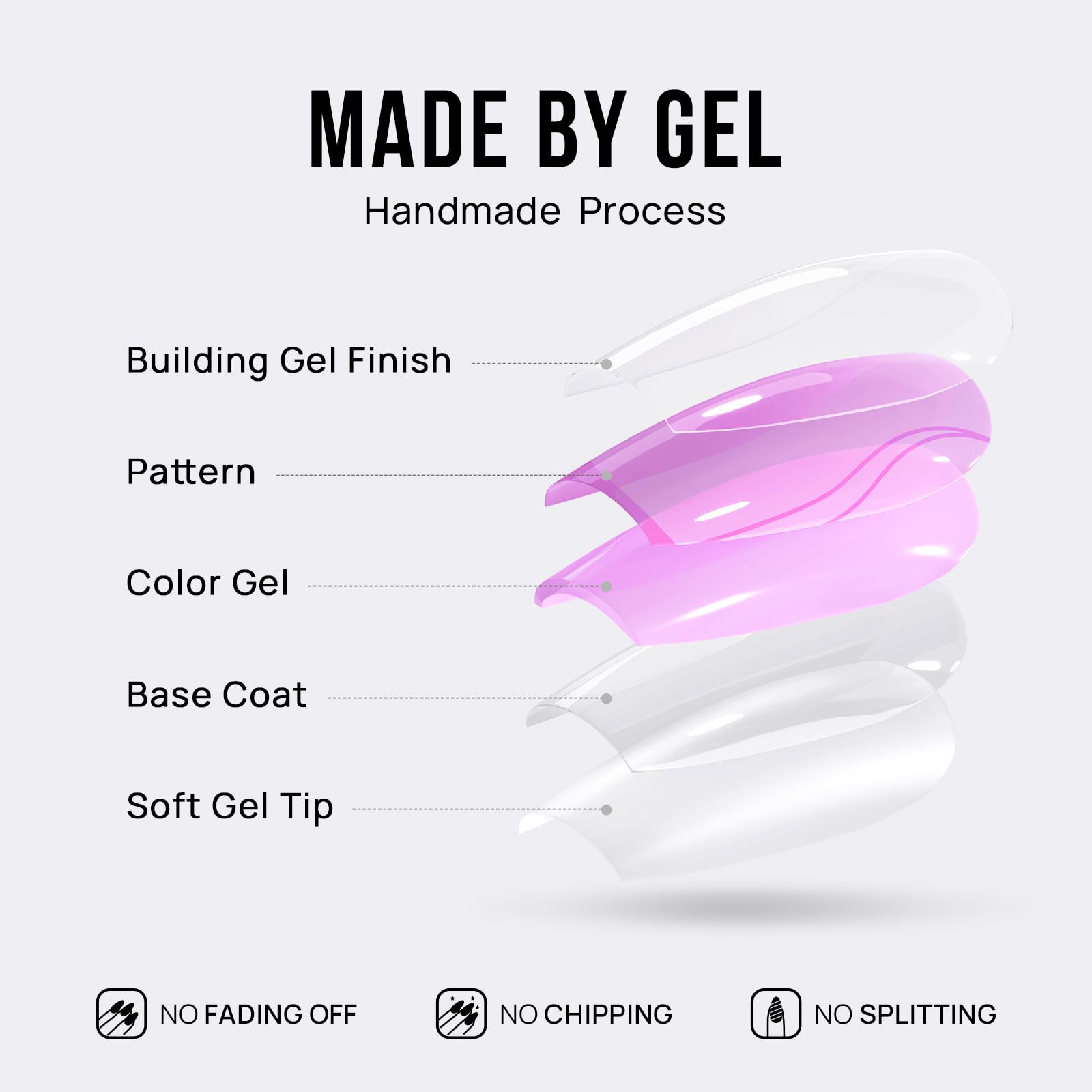 BTArtbox French Tip Press On Nails Almond - Press on Nails Short with Metallic Chrome Silver Finish, Supremely Fit & Natural Glue On Nails in 16 Sizes, Dazzling Pink - Image 6