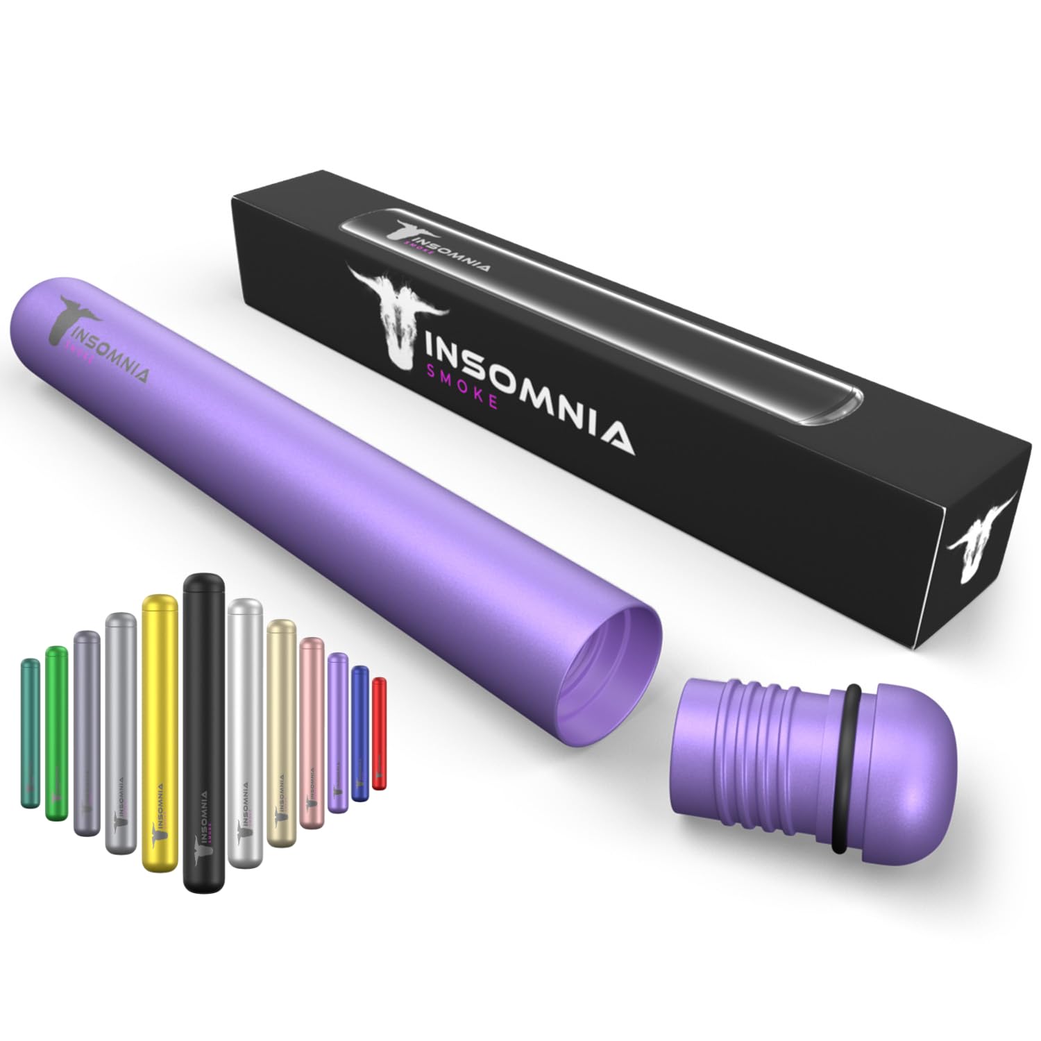 Insomnia Smoke Joint Case | Water, Smell & Odour Proof | Premium Tobacco Doob Tube Cigarette Storage Container Box for King Size Pre-roll Cone | Made of CNC Aluminium for Luxury Lifestyle (Purple)