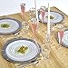 Silver Spoons MODERN ELEGANT DISPOSABLE 60 PC DINNERWARE SET | Heavy Duty Plastic Dishes | 20 Chargers | 20 Dinner Plates | 20 Salad Plates | for Upscale Wedding and Dining | Silver Glare Collection (White/Silver)