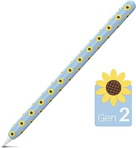 NIUTRENDZ Sunflower Case for Apple Pencil 2nd Generation Cover Protective Silicone Sleeve Skin Accessories Compatible with Apple Pencil 2nd Gen (Light Blue)