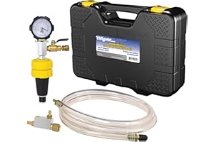 Mityvac MV4533 AirEvac Automotive Radiator/Cooling System Pressure Test Kit, Compressed-air Operated Venturi Vacuum, Compact One-piece Adapter, 2-1/2"D Gauge, Push-button Valve, Custom-molded Case