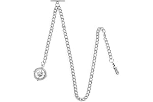 YECSOSS Men's Pocket Watch Chain Albert Vest Chain Compass Necklace Pendant Design Pendant T Bar