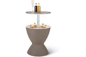 �鶹�� Basics - Patio Bar Table with 8 Gallon Cooler, Wicker Style